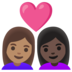 安卓系统里的情侣: 女人女人中等肤色较深肤色emoji表情