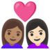 安卓系统里的情侣: 女人女人中等肤色较浅肤色emoji表情