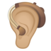 安卓系统里的带助听器的耳朵：中浅肤色emoji表情