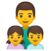 安卓系统里的家庭：男人，女孩，男孩emoji表情