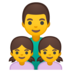 安卓系统里的家庭：男人，女孩，女孩emoji表情