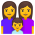 安卓系统里的家庭：女人，女人，男孩emoji表情