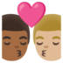 安卓系统里的亲吻: 男人男人中等-深肤色中等-浅肤色emoji表情