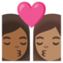 安卓系统里的亲吻: 女人女人中等-深肤色中等肤色emoji表情