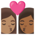 安卓系统里的亲吻: 女人女人中等肤色中等-深肤色emoji表情