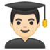 安卓系统里的男学生：浅肤色emoji表情