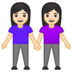 安卓系统里的女性牵手：浅肤色emoji表情