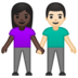 安卓系统里的男女牵手：深色肤色，浅色肤色emoji表情