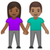 安卓系统里的男女牵手：中深色肤色，中肤色emoji表情