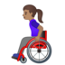 安卓系统里的手动轮椅女性：中等肤色emoji表情