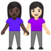安卓系统里的女性牵手：深色肤色，浅色肤色emoji表情