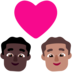 Windows系统里的情侣: 男人男人较深肤色中等肤色emoji表情