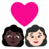 Windows系统里的情侣: 女人女人较深肤色较浅肤色emoji表情