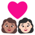 Windows系统里的情侣: 女人女人中等肤色较浅肤色emoji表情