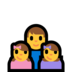 Windows系统里的家庭：男人，女孩，女孩emoji表情