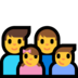 Windows系统里的家庭：男人，男人，女孩，男孩emoji表情