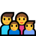 Windows系统里的家庭：男人，女人，男孩，男孩emoji表情