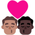 Windows系统里的亲吻: 男人男人中等肤色较深肤色emoji表情