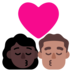 Windows系统里的亲吻: 女人男人较深肤色中等肤色emoji表情