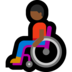 Windows系统里的坐在手动轮椅上的男士：中深色肤色emoji表情