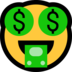 Windows系统里的张嘴眼睛冒钱脸emoji表情