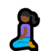 Windows系统里的跪着的女人：中黑肤色emoji表情