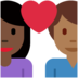 Twitter里的情侣: 女人男人较深肤色中等-深肤色emoji表情