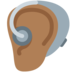 Twitter里的带助听器的耳朵：中等深色肤色emoji表情