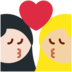 Twitter里的亲吻: 女人女人较浅肤色中等-浅肤色emoji表情