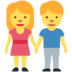 Twitter里的男女手牵手emoji表情