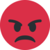 Twitter里的愤怒的红脸emoji表情