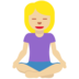 Twitter里的打坐的女人：中浅肤色emoji表情