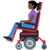 Twitter里的坐在电动轮椅上的女人：深色肤色emoji表情