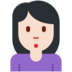 Twitter里的女人撅嘴：浅肤色emoji表情