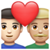 WhatsApp里的情侣: 男人男人较浅肤色中等-浅肤色emoji表情