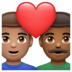 WhatsApp里的情侣: 男人男人中等肤色中等-深肤色emoji表情