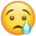 WhatsApp里的哭泣的脸emoji表情