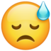 WhatsApp里的一点汗的挫折脸emoji表情