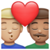WhatsApp里的亲吻: 男人男人中等-浅肤色中等肤色emoji表情