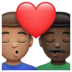 WhatsApp里的亲吻: 男人男人中等肤色较深肤色emoji表情