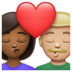 WhatsApp里的亲吻: 女人男人中等-深肤色中等-浅肤色emoji表情