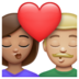 WhatsApp里的亲吻: 女人男人中等肤色中等-浅肤色emoji表情