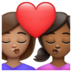 WhatsApp里的亲吻: 女人女人中等肤色中等-深肤色emoji表情