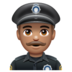 WhatsApp里的男警官：中等肤色emoji表情