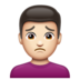 WhatsApp里的男人皱眉：浅肤色emoji表情