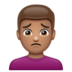 WhatsApp里的男人皱眉：中等肤色emoji表情