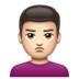 WhatsApp里的男人撅嘴：浅肤色emoji表情