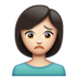 WhatsApp里的人皱眉：浅肤色emoji表情