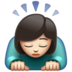 WhatsApp里的女性鞠躬：浅肤色emoji表情