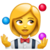 WhatsApp里的女人玩杂耍emoji表情